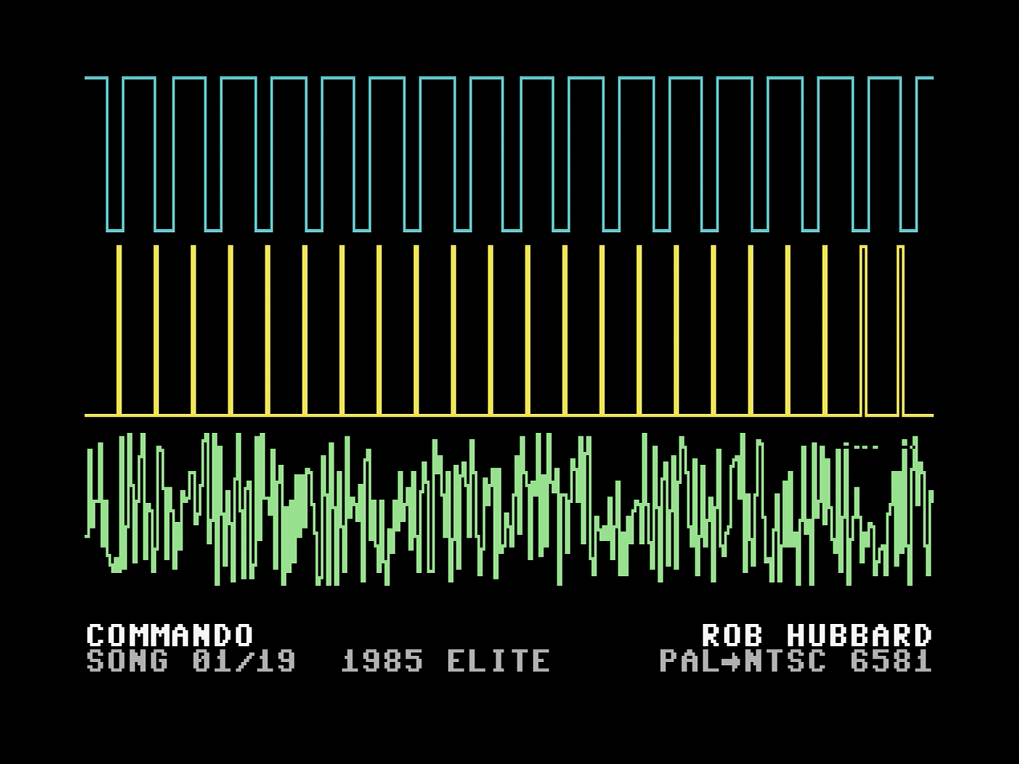 Figure 3-1. Three voices of a SID tune, drawn from the chip's own registers.