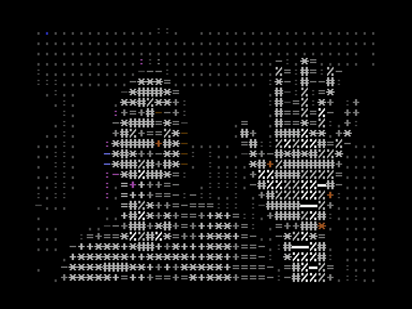Figure 3-3. A live camera feed rendered as PETSCII characters.