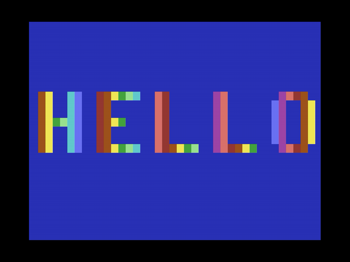 The hello world scroller. If you see this, everything works.